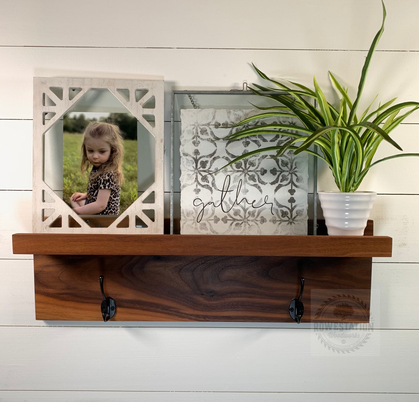 Walnut Entryway & Mudroom Coat Rack