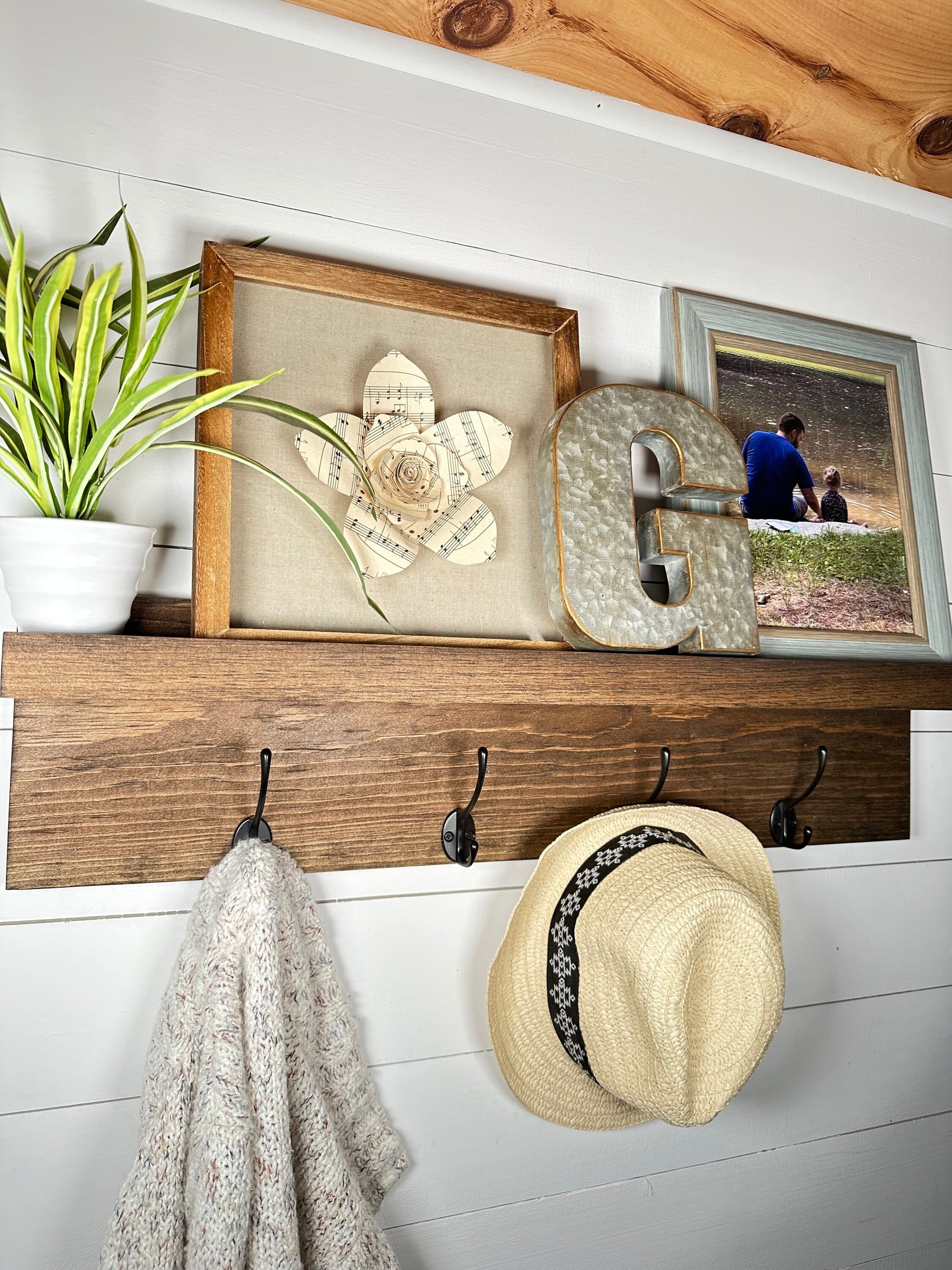 Farmhouse Hat And Coat Rack FARMHOUSE WOODEN RUSTIC COAT HAT RACK